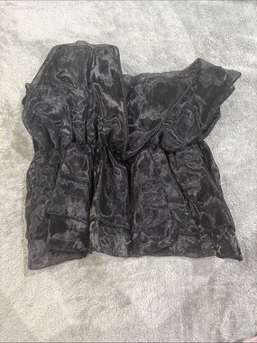 Zara Black Sheer Tiered A-Line Skirt